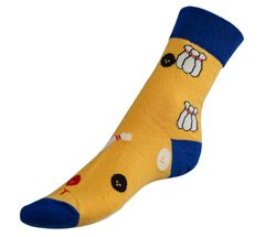 Ponožky Bowling - 43-46 - žltá, modrá