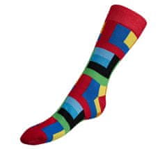 Ponožky Picasso - 43-46 - červená, modrá, zelená, žltá