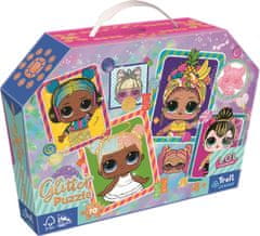 Trefl Trblietavé Glitter puzzle v kufríku L.O.L. Surprise: Farebné bábiky 70 dielikov