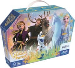 Trefl Trblietavé Glitter puzzle v kufríku Disney Frozen: Kúzelné priateľstvo 70 dielikov