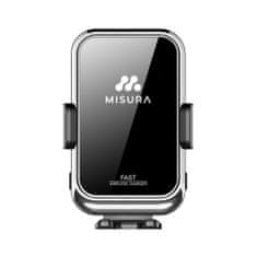 MISURA MA04 - Držiak telefónu do auta s bezdrôtovým nabíjaním QC3.0 SILVER