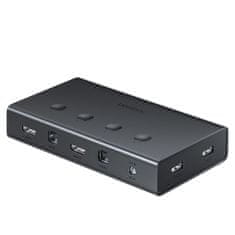 shumee KVM Switch Klávesnica Video Myš 4x HDMI 4x USB 4x USB-B čierna