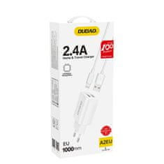 DUDAO Sieťová nabíjačka 2x USB 5V / 2,4A + Lightning kábel - Biela KP26481