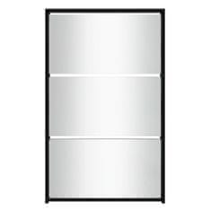 Vidaxl Botník so zrkadlom 3-poschodový čierny 63 x 17 x 102,5 cm