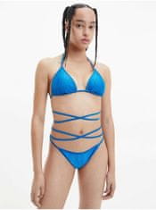 Calvin Klein Modrý dámsky rebrovaný horný diel plaviek Calvin Klein Underwear S