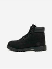 Timberland Čierne chlapčenské členkové kožené topánky Timberland 6 In Premium WP Boot 36