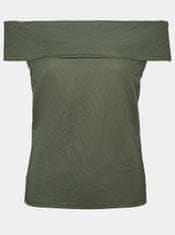 Vero Moda Zelený top s odhalenými ramenami VERO MODA Amaya XS