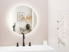 Beliani Nástenné okrúhle zrkadlo s LED osvetlením 60 cm strieborné CALLAC