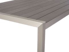 Beliani Hliníkový záhradný stôl 180 x 90 cm sivý VERNIO