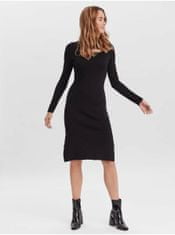 Vero Moda Čierne dámske svetrové šaty s priestrihmi VERO MODA Belina XS