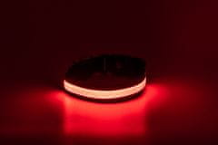 limaya LED svietiaci obojok pre psov Black 3D - Red strip S (28 cm - 40 cm)