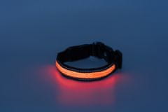 limaya LED svietiaci obojok pre psov Black 3D - Orange strip M (33 cm - 50 cm)