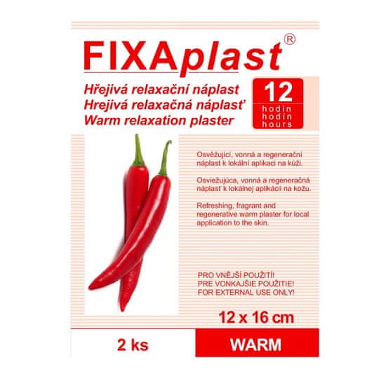 Fixaplast Fixaplast-suché teplo kapsaicín 2ks 12x16cm