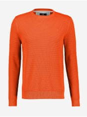 Lerros Oranžový pánsky rebrovaný basic sveter LERROS XXL