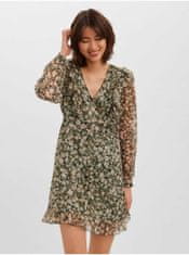 Vero Moda Zelené kvetované šaty s volánmi VERO MODA Ina L