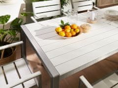 Beliani Hliníkový záhradný stôl 180 x 90 cm biely VERNIO
