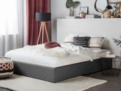 Beliani Čalúnená sivá posteľ s úložným priestorom 180 x 200 cm DINAN