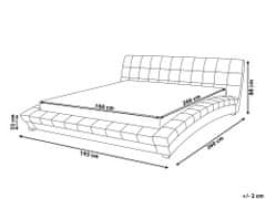 Beliani Elegantná sivá čalúnená posteľ 160x200cm LILLE
