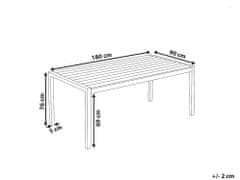 Beliani Hliníkový záhradný stôl 180 x 90 cm hnedý VERNIO