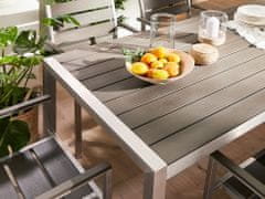 Beliani Hliníkový záhradný stôl 180 x 90 cm sivý VERNIO