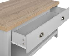 Beliani Konferenčný stolík so zásuvkou sivá/svetlé drevo CLIO