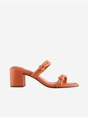 Högl Oranžové dámske kožené papuče na podpätku Högl Grace 37