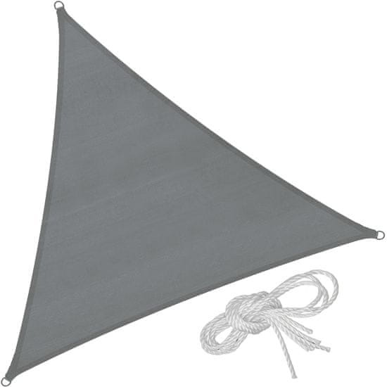 tectake Tieniaca plachta proti slnku trojuholník, šedá - 360 x 360 x 360 cm
