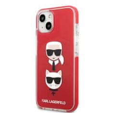 Karl Lagerfeld Karl and Choupette Heads puzdro pre iPhone 13 mini / KLHCP13STPE2TR červené