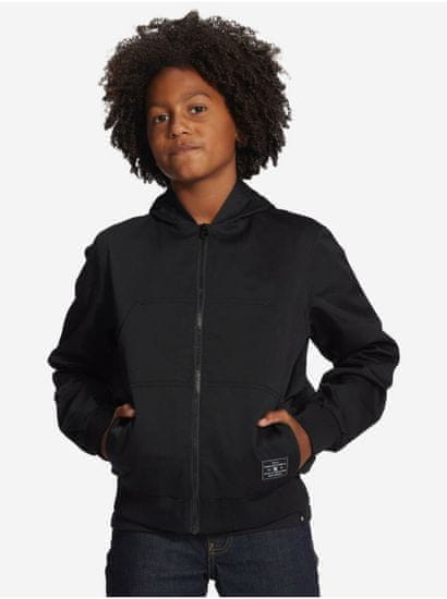 DC Čierna chlapčenská ľahká bunda s kapucňou DC Rowdy
