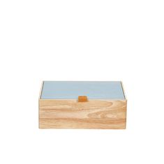 PRYM Box-organizér na drobné šijacie potreby drevený svetlý veľ. S s modrým vekom