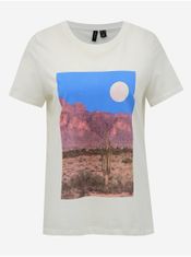 Vero Moda Biele tričko s potlačou VERO MODA Desert XS