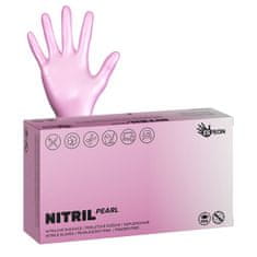 Espeon Nitrilové rukavice NITRIL SPARKLE 100 ks, nepudrované S, perleťovo ružové