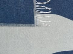 Beliani Prikrývka 130 x 170 cm modrá/biela HAPREK
