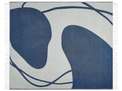 Beliani Prikrývka 130 x 170 cm modrá/biela HAPREK