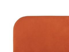 Beliani Zamatová posteľ 140 x 200 cm oranžová FLAYAT