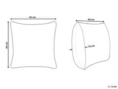 Beliani Bavlnený vankúš so strapcami 45 x 45 cm béžová/čierna HYDRANGEA