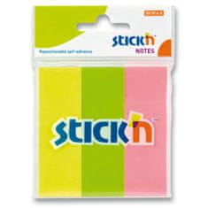 HOPAX Samolepiace záložky Stick'n Notes 76 x 25 mm, 3 × 50 listov, neónové