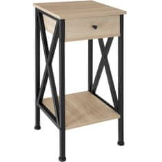 tectake Odkladací stolík Dayton 35x35x70,5cm - Industrial svetlé drevo, dub Sonoma