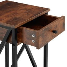 tectake Odkladací stolík Dayton 35x35x70,5cm - Industrial tmavé drevo