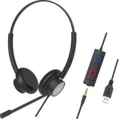 Tellur Wired Headset Voice 420, binaural, USB/3,5 mm jack, čierna