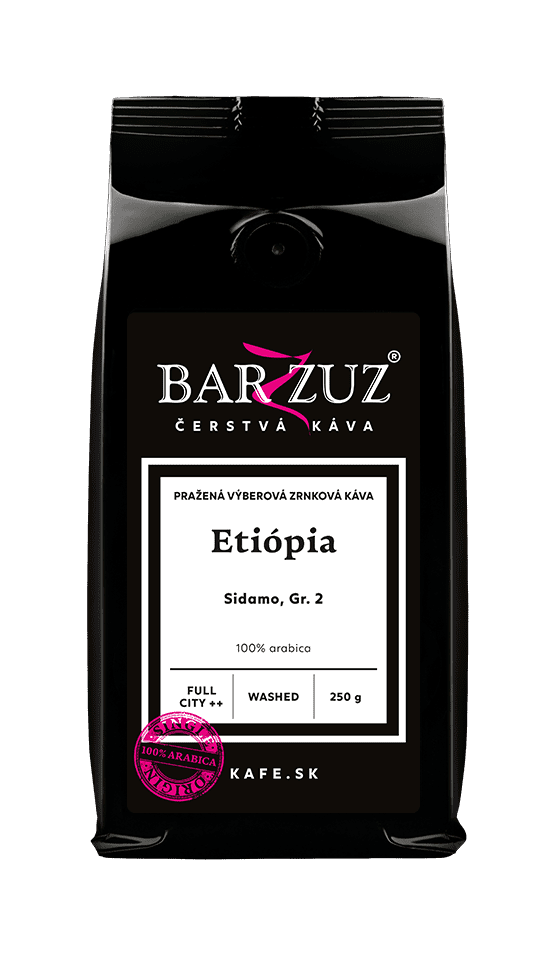 BARZZUZ Etiópia, zrnková káva - Sidamo, Gr. 2, 250 g