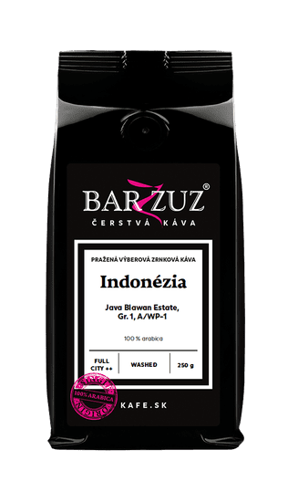 BARZZUZ Indonézia Java, zrnková káva, 250 g