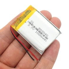 YUNIQUE GREEN-CLEAN 1 ks 803040 nabíjateľná Lipo batéria (3,7V, 1000mAh Lipo) pre reproduktor, Bluetooth, GPS, PDA, tachograf, hračky