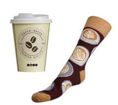 Ponožky Káva v darčekovom balení - 42-45 - hnedá, béžová