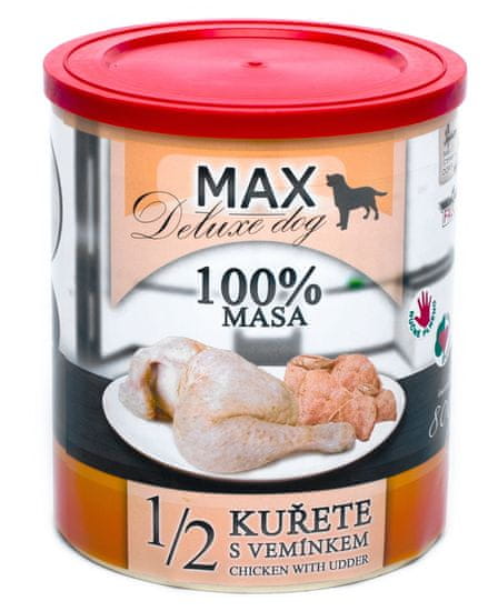 FALCO MAX deluxe 1/2 kurčaťa s vemienkom 8 x 800 g