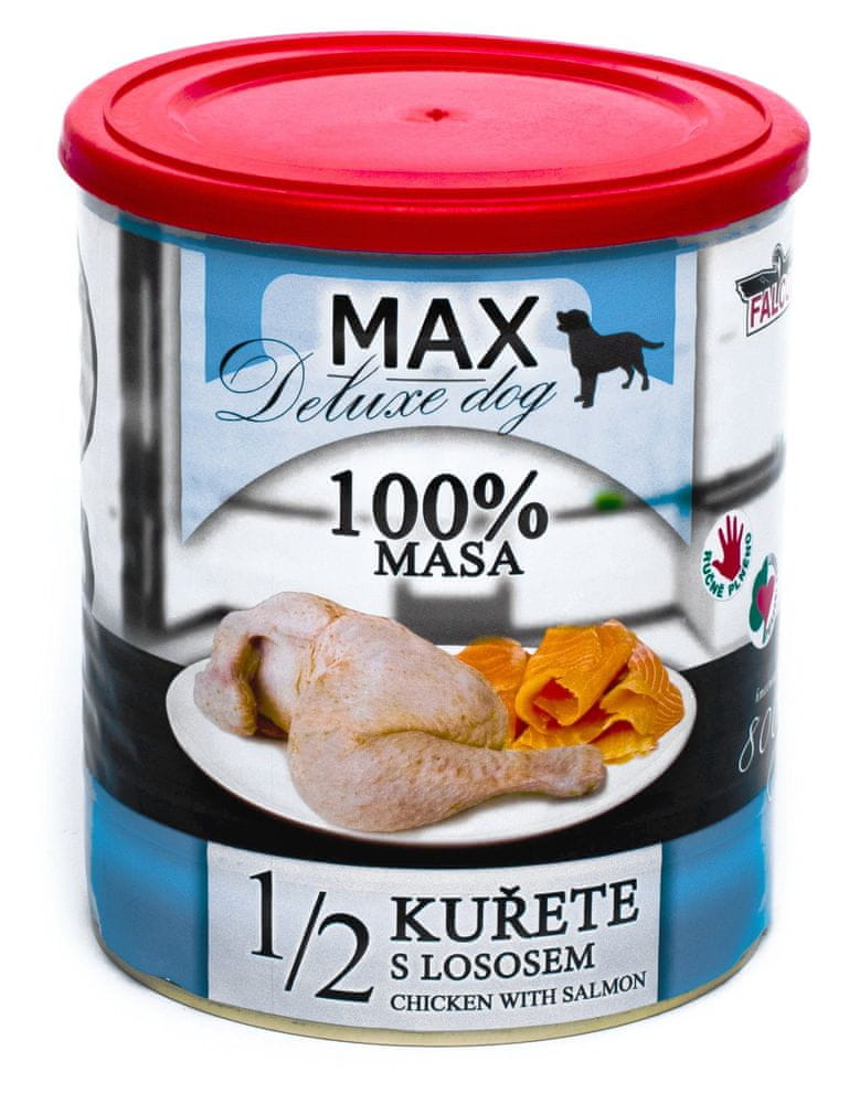 FALCO MAX deluxe 1/2 kurčaťa s lososom 8 x 800 g