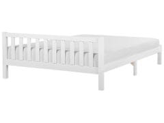 Beliani Drevená posteľ 180 x 200 cm biela FLORAC