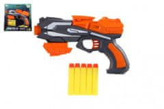 Teddies Pištoľ oranžová na penové náboje 20x14cm plast + 5ks nábojov oranžová