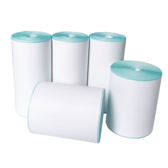VYZIO® 5 x dodatočná rolka bieleho samolepiaceho papiera do prenosnú inteligentnú mini tlačiareň MINIPRINT ( 5 x 3,3m)