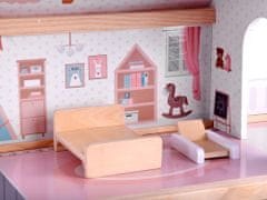 Drevená vila pre bábiky v Boho štýle a LED svetlami ZA4131